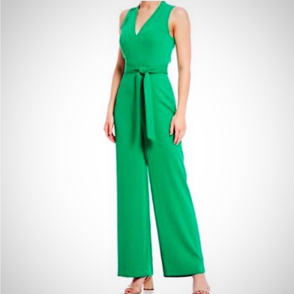 Antonio Melani Green Jumpsuit Sam V Neck w tie 3.99 shipping till 840 AM EST 2/1 - Picture 1 of 7